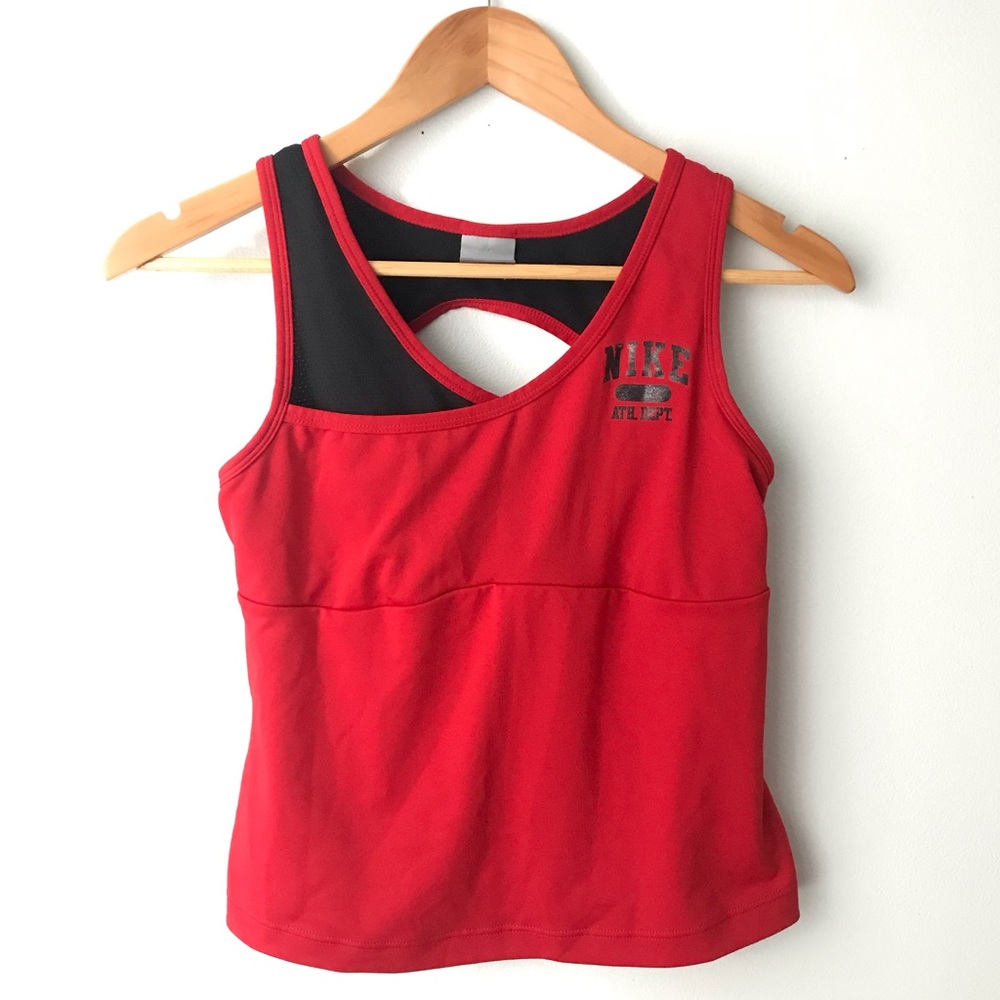 Vintage Nike Tank Top Red and Navy Size Medium